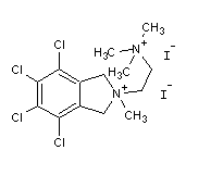 Structural formula of chloroisoindolyl ammonium diiodide